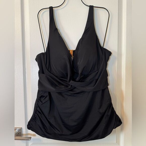 City Chic Women's Azores Black Underwire Tankini L NWT - Picture 2 of 12